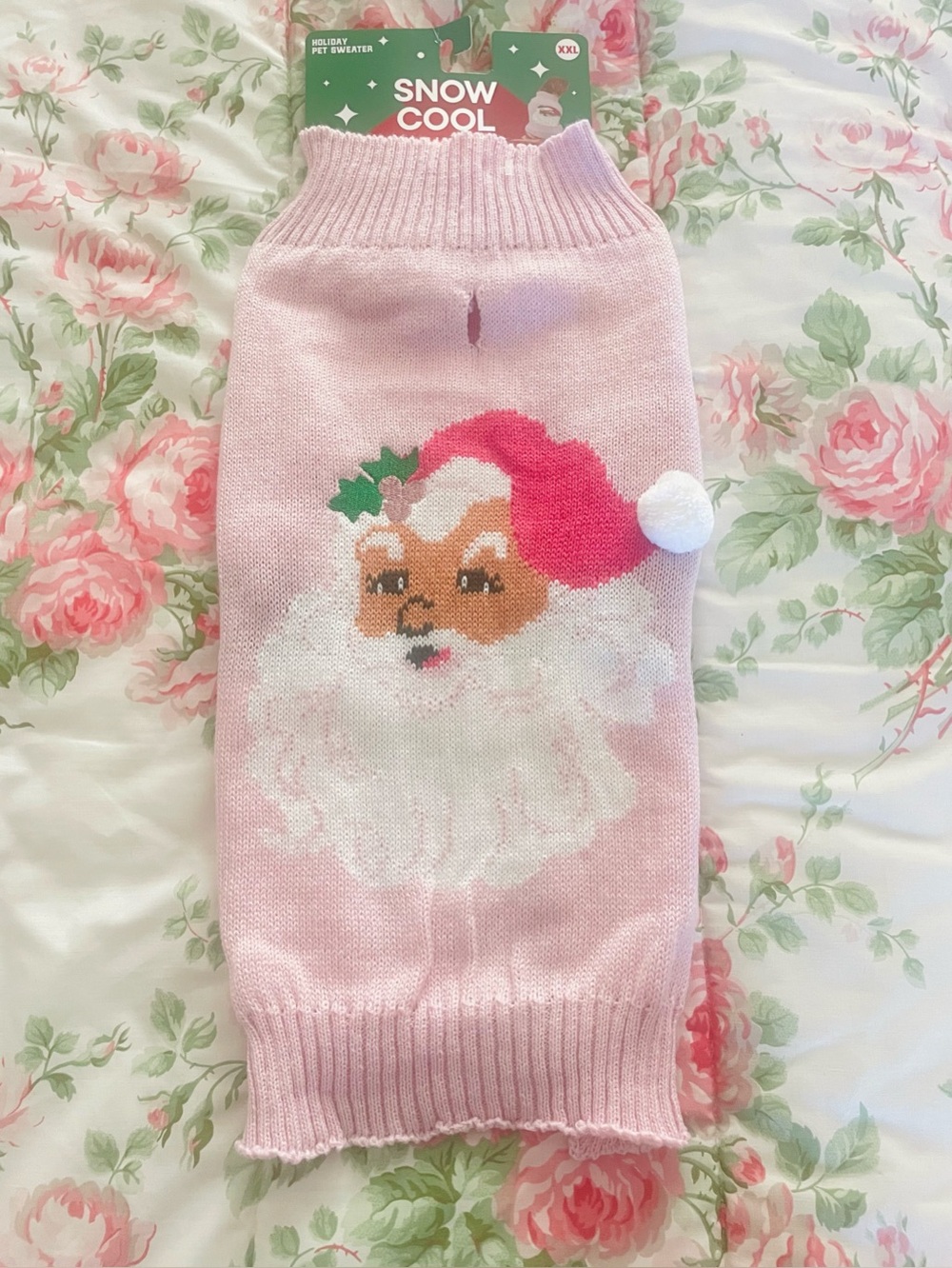 NWT Pet Holiday Sweater Pink Santa Dog Puppy Christmas Gift Cozy XXL